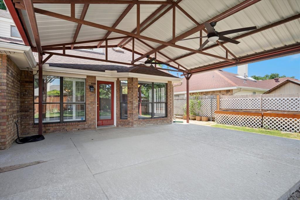 2027 Lavaca Trail Carrollton, TX 75010 - Photo 22 of 25 Covered patio off Kitchen , Breakfast Room and back Living Area