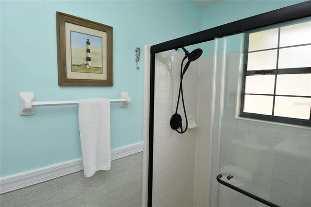 a bathroom with a shower
