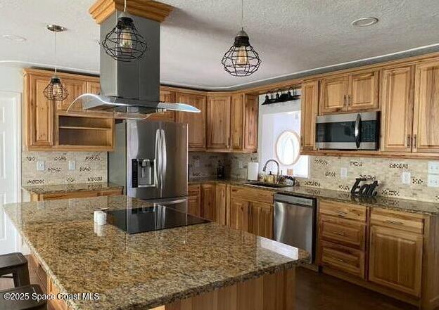 2130 South Patrick Drive Indian Harbour Beach, FL 32937 - Photo 2 of 14 a kitchen with stainless steel appliances granite countertop a sink stove and refrigerator