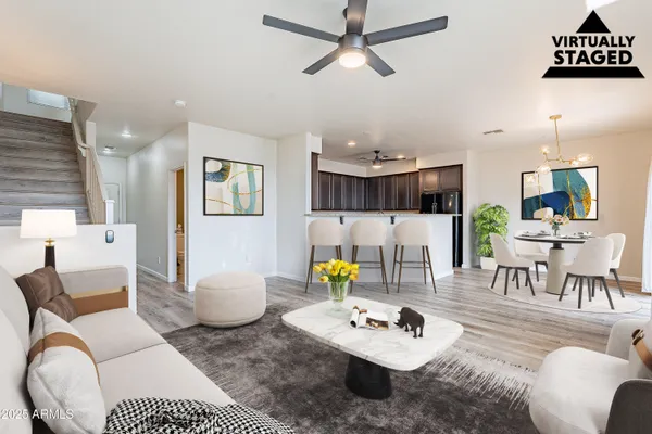 a view of a kitchen with a dishwasher and a refrigerator