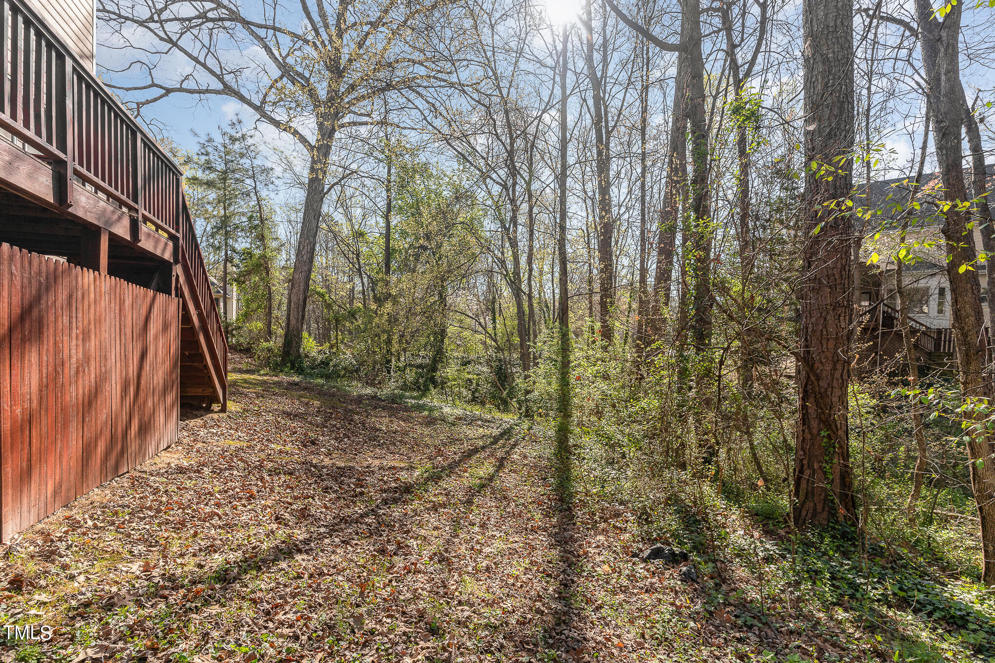 6020 Bur Trail Raleigh, NC 27616 - Photo 25 of 28 a backyard of a house with lots of green space