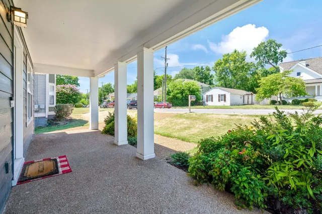 a view of a garden from a windows