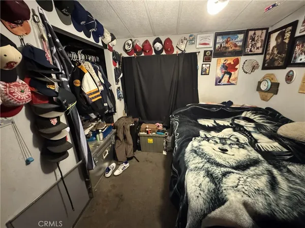 a bed room with a bed and a couch