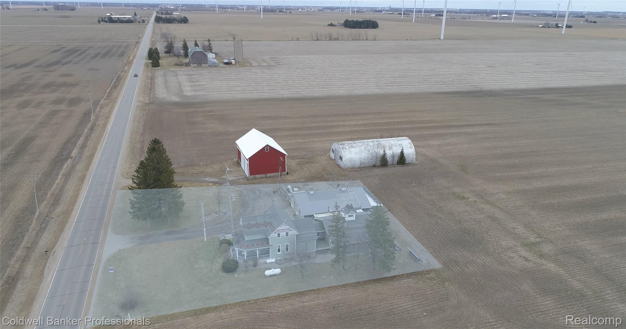 6323 Berne Road Pigeon, MI 48755 - Photo 60 of 62 Drone of side of house and land1.jpg