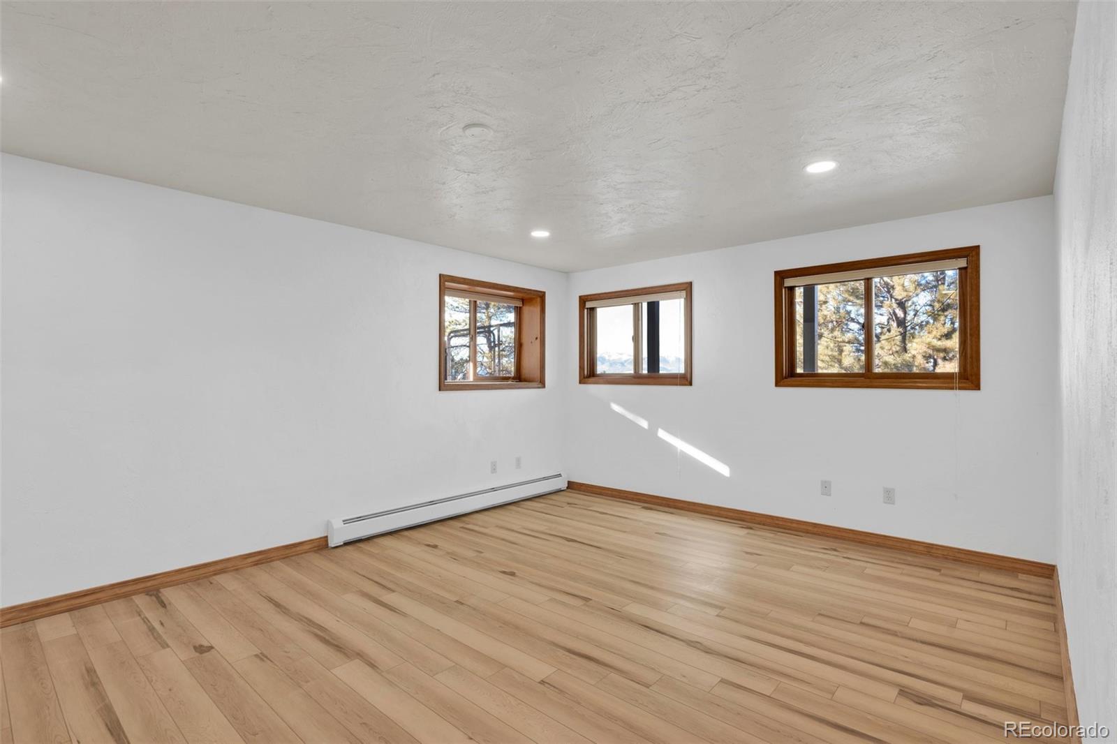 820 Schulze Ranch Road Westcliffe, CO 81252 - Photo 24 of 39 a view of empty room with wooden floor and fan