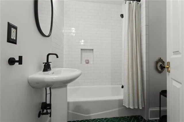 a bathroom with a sink