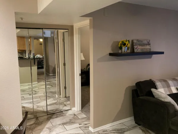 a living room with furniture