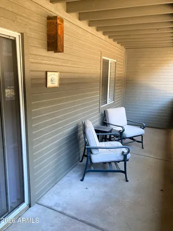 a outdoor space with a couch