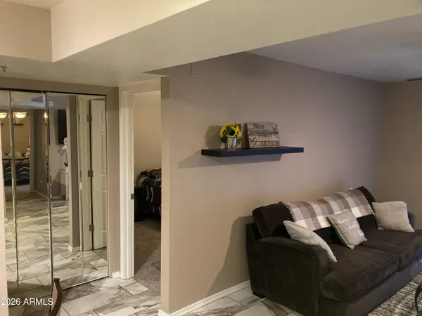 a living room with furniture