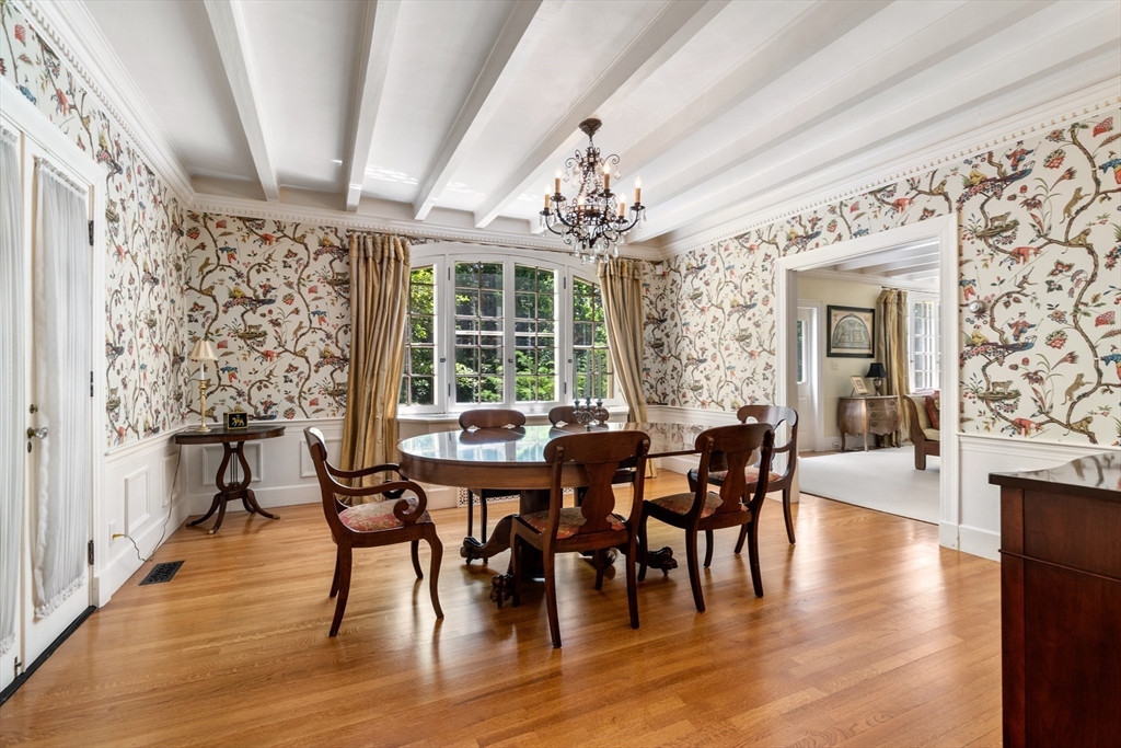 134 Dedham Street Dover, MA 02030 - Photo 5 of 42 a view of a dining room with furniture window and wooden floor