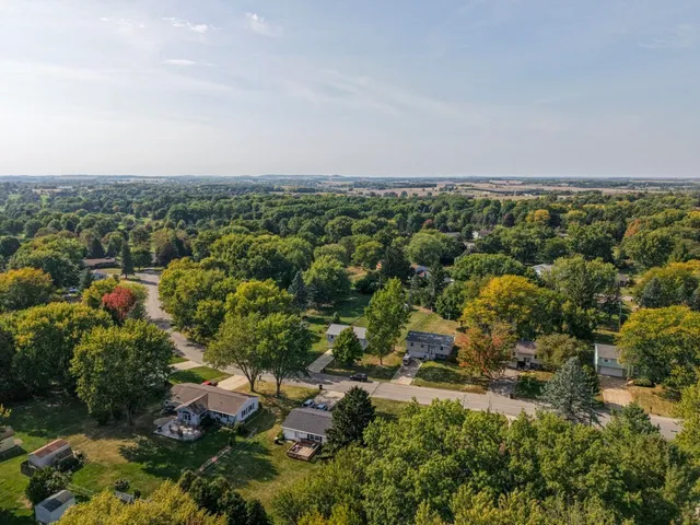 an aerial view of multiple house