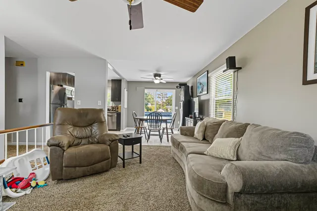 a living room with furniture and a couch