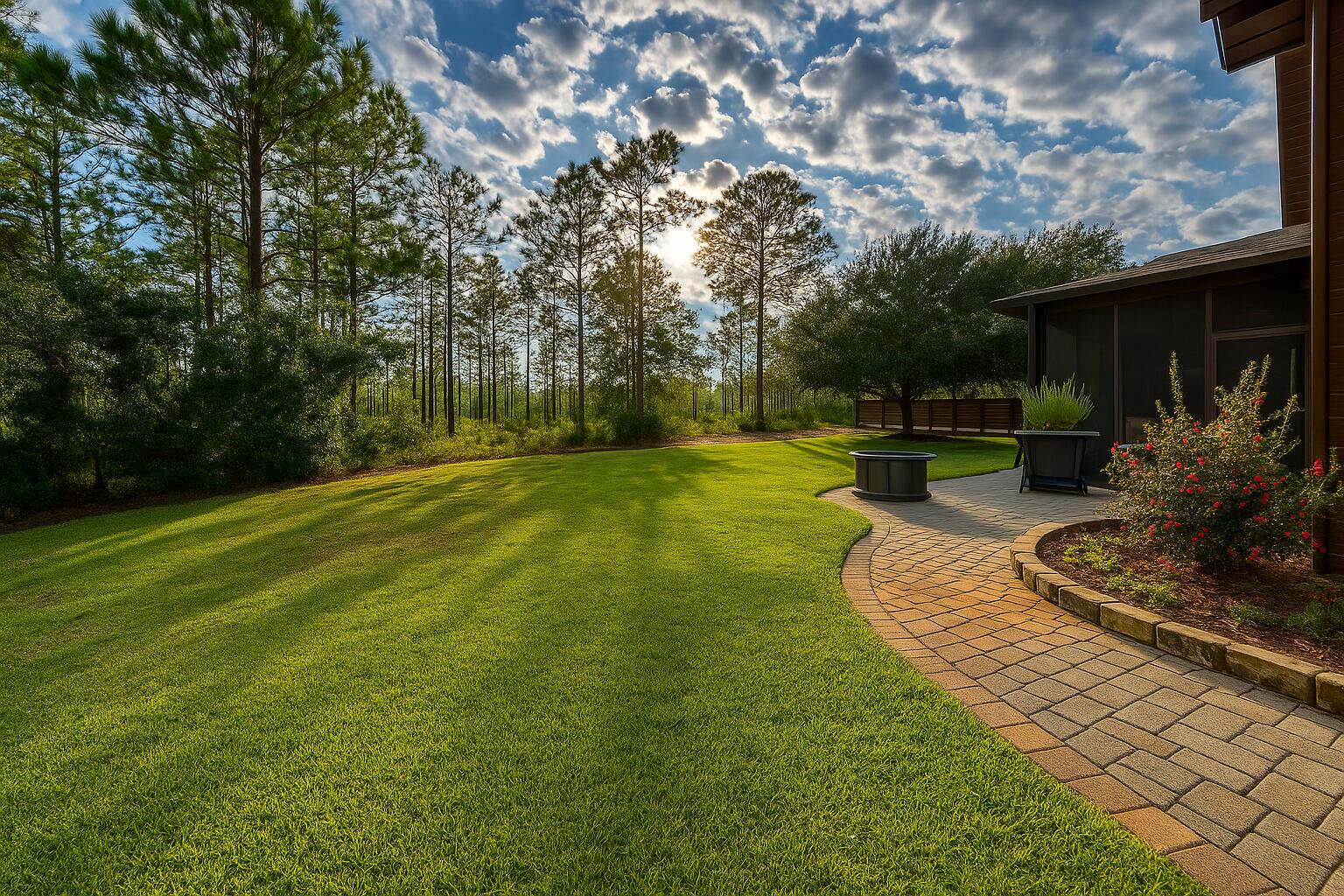 22 Grand Flora Way Santa Rosa Beach, FL 32459 - Photo 12 of 13 a view of a backyard with couches plants and large trees