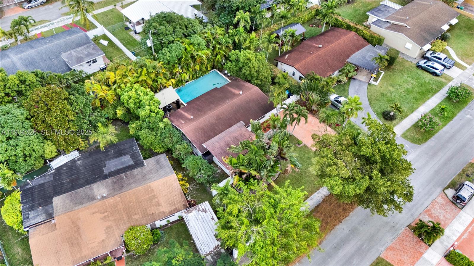 7135 Southwest 19th Terrace Miami, FL 33155 - Photo 48 of 52 an aerial view of a house with a garden