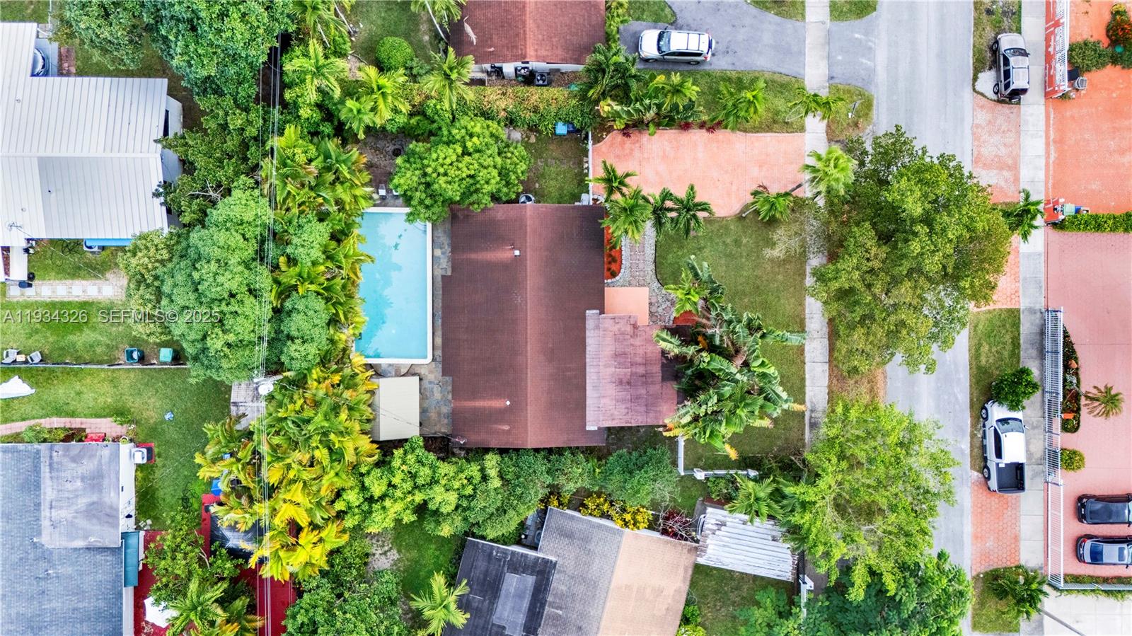 7135 Southwest 19th Terrace Miami, FL 33155 - Photo 49 of 52 an aerial view of a house with a garden