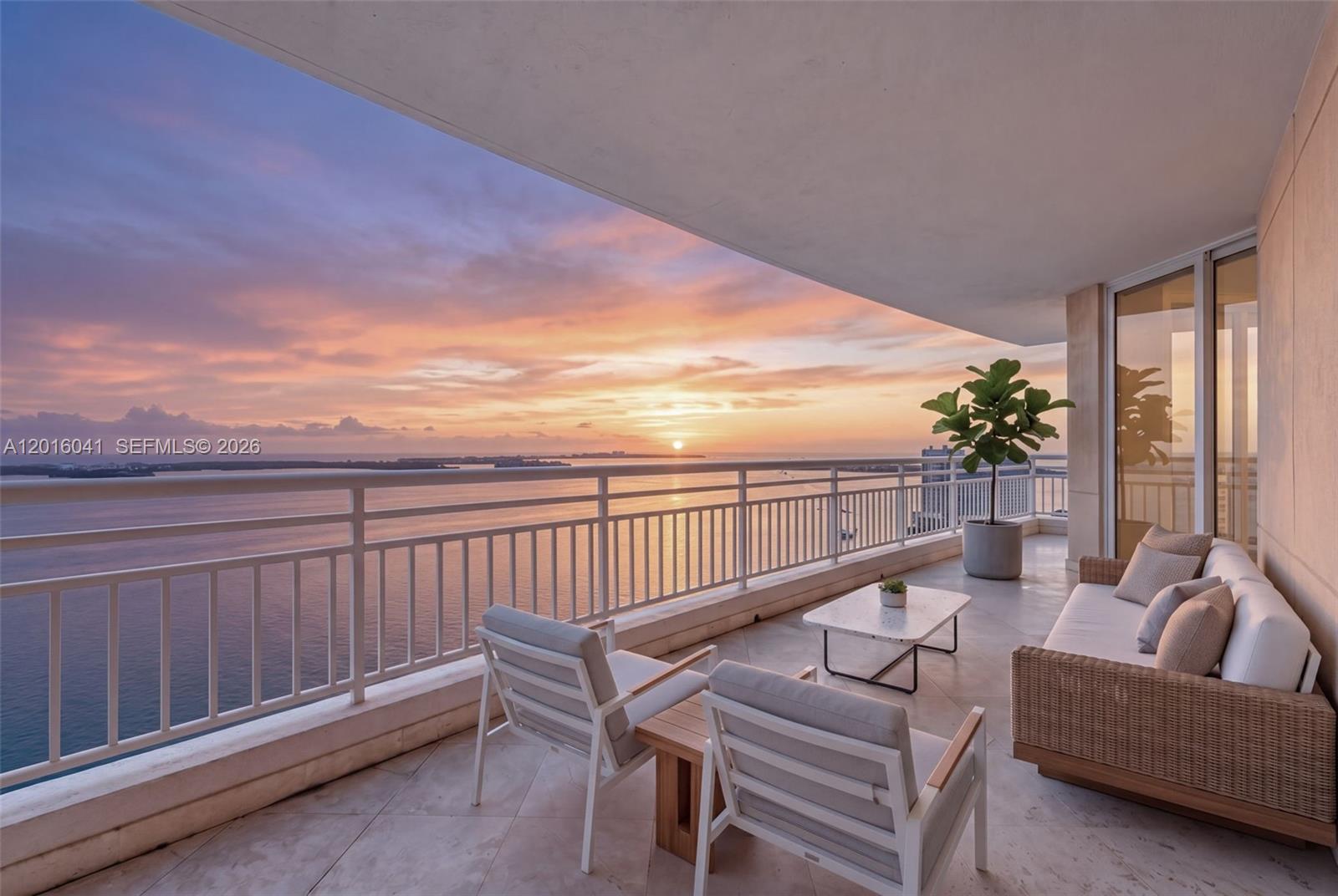 808 Brickell Key Drive, Unit 3304 Miami, FL 33131 - Photo 56 of 70 a view of a balcony with furniture
