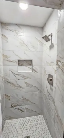 a bathroom with a shower