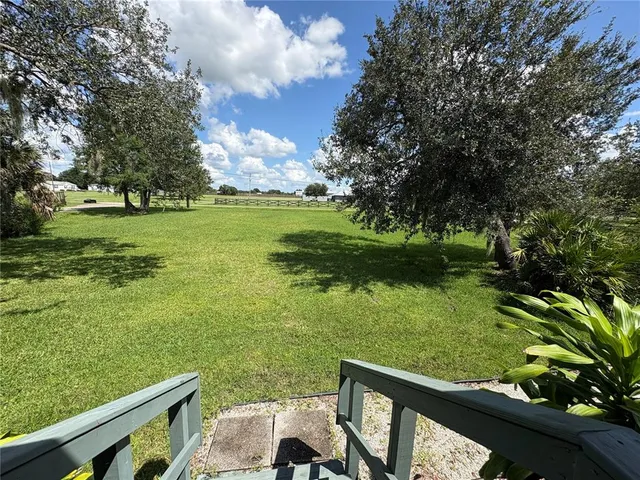 a view of a two chairs in a yard
