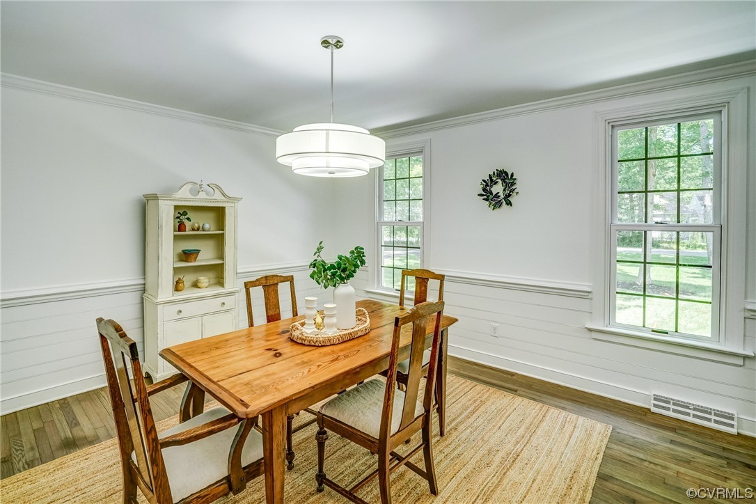 13611 Thorngate Road Midlothian, VA 23113 - Photo 7 of 49 a view of a dining room with furniture window and wooden floor
