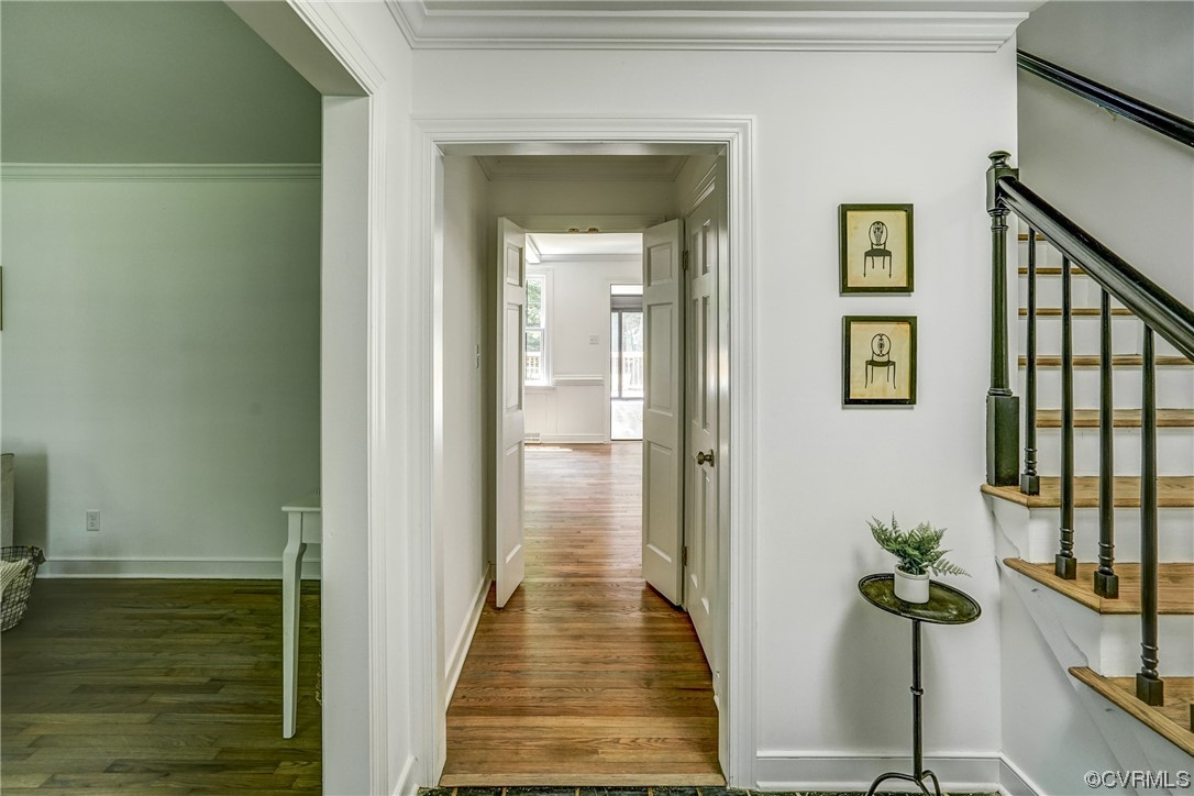 13611 Thorngate Road Midlothian, VA 23113 - Photo 8 of 49 a view of a hallway with wooden floor and front door