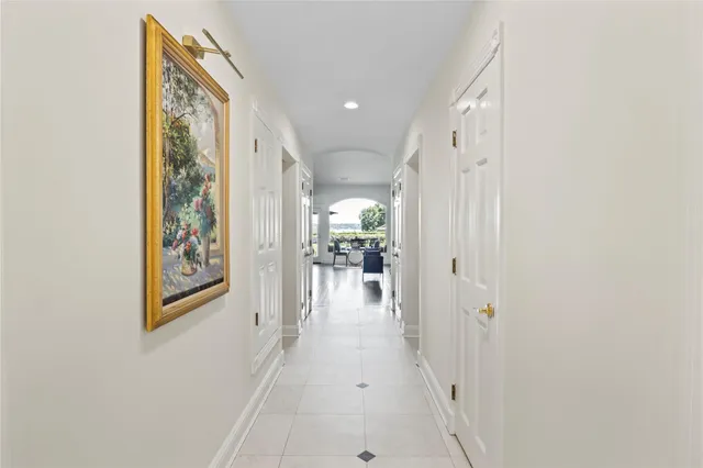 a view of hallway with livingroom