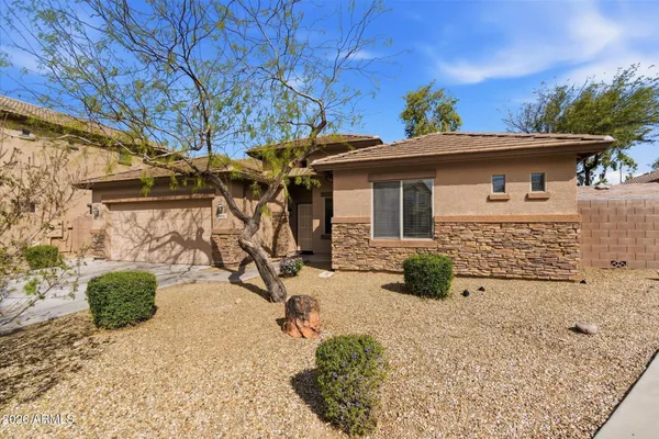 a view of a house with a patio