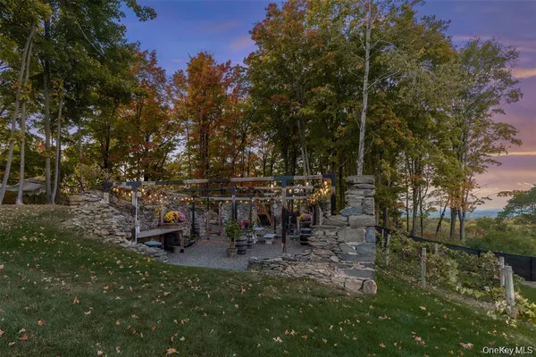 a view of outdoor space with seating space