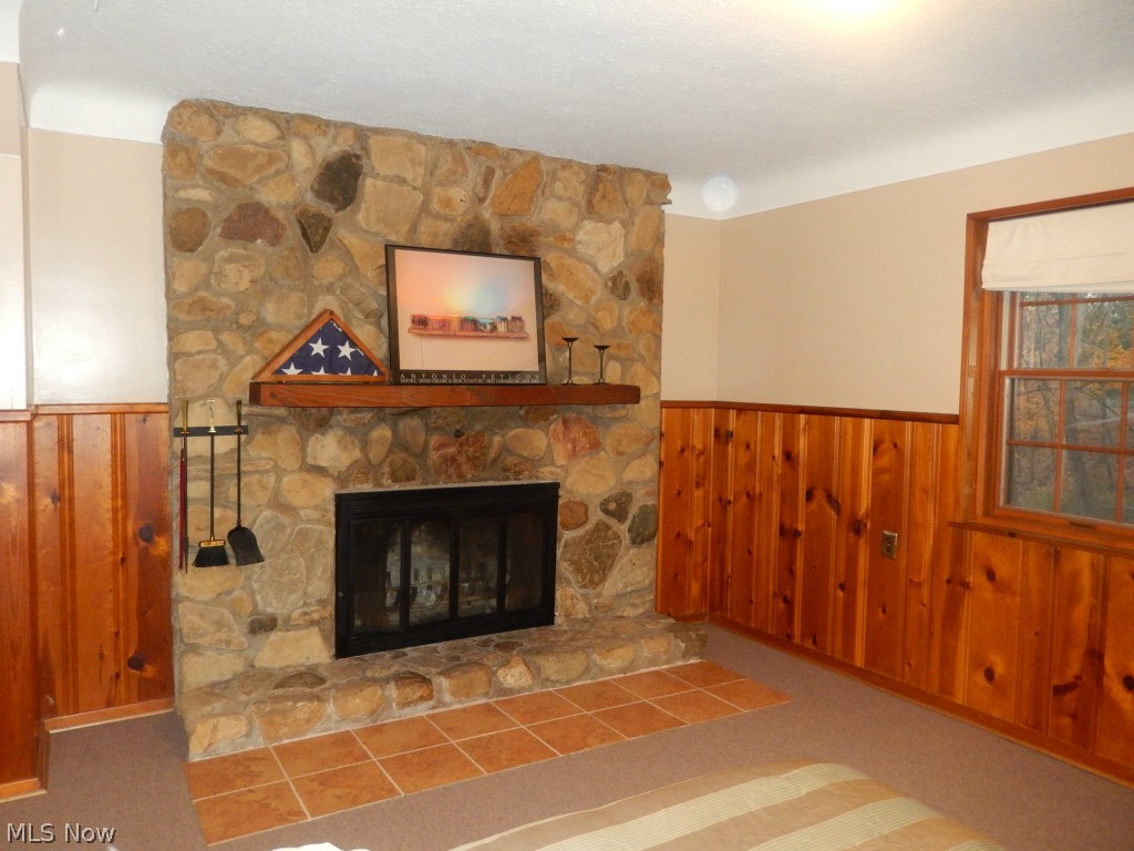7439 Midland Road Independence, OH 44131 - Photo 20 of 22 Finished Walkout Lower Level with Wood-burning Fireplace