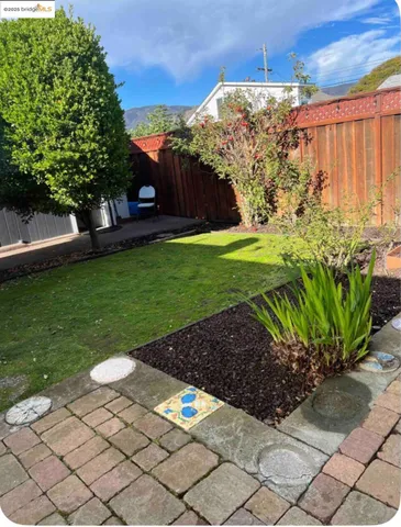 a view of a backyard