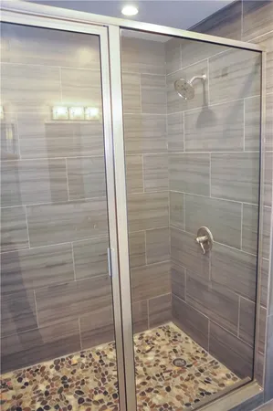 a bathroom with a shower