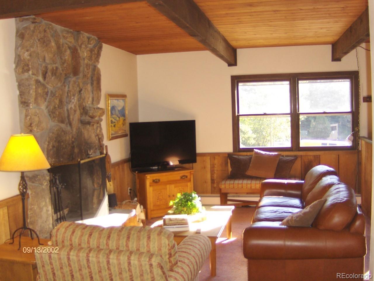 2469 Chamonix Lane, Unit E4 Vail, CO 81657 - Photo 6 of 24 a living room with furniture and a flat screen tv