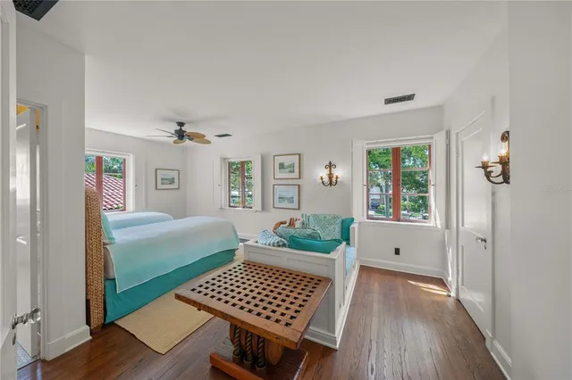 a view of a golf course with a lake