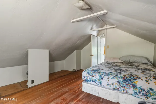 a view of a park with large trees