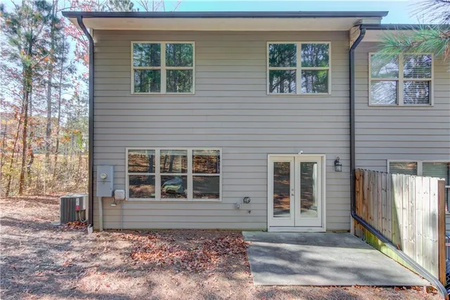 a front view of a house with windows