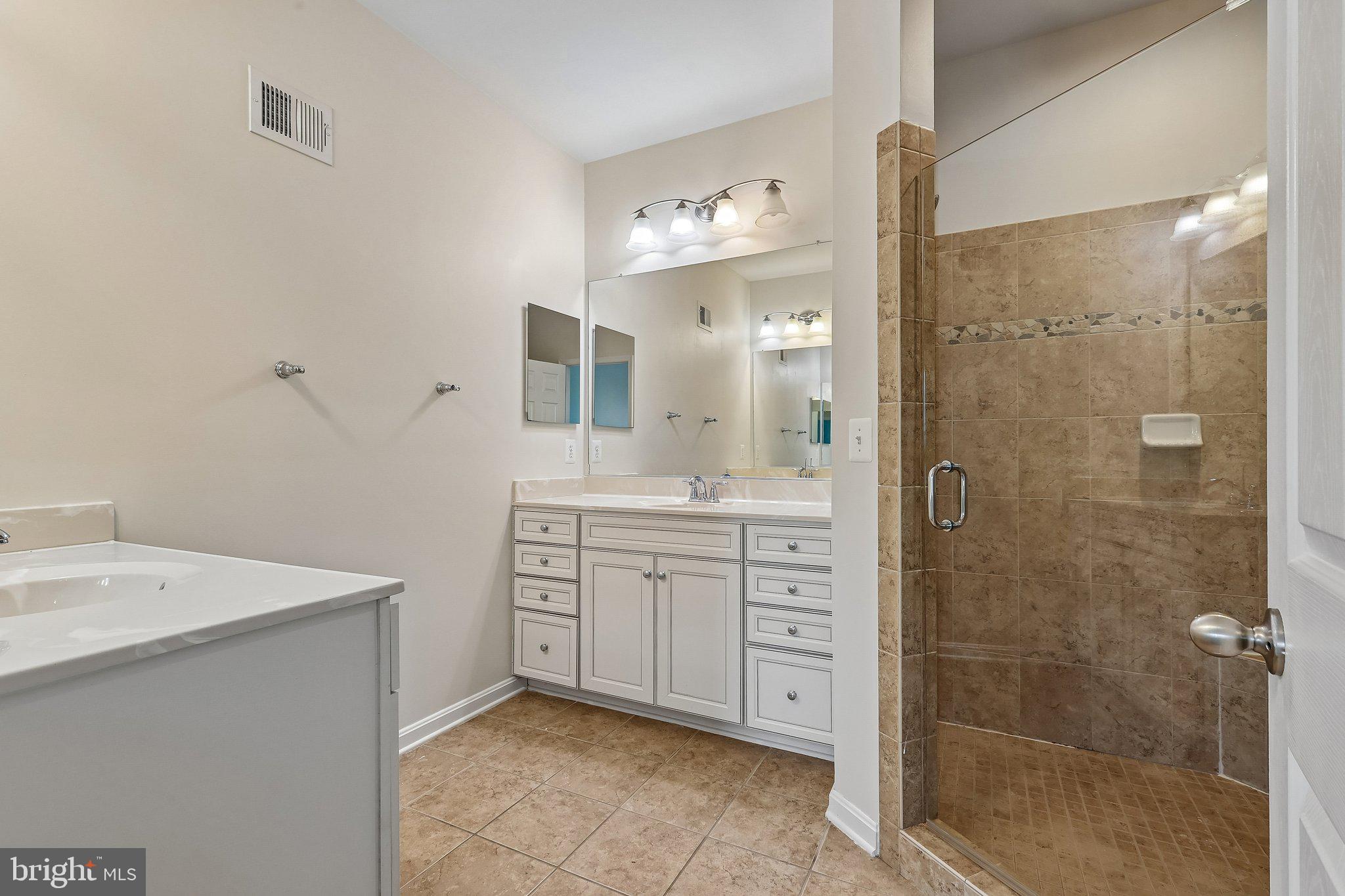 9581 Center Street Manassas, VA 20110 - Photo 19 of 25 a spacious bathroom with a shower sink and mirror