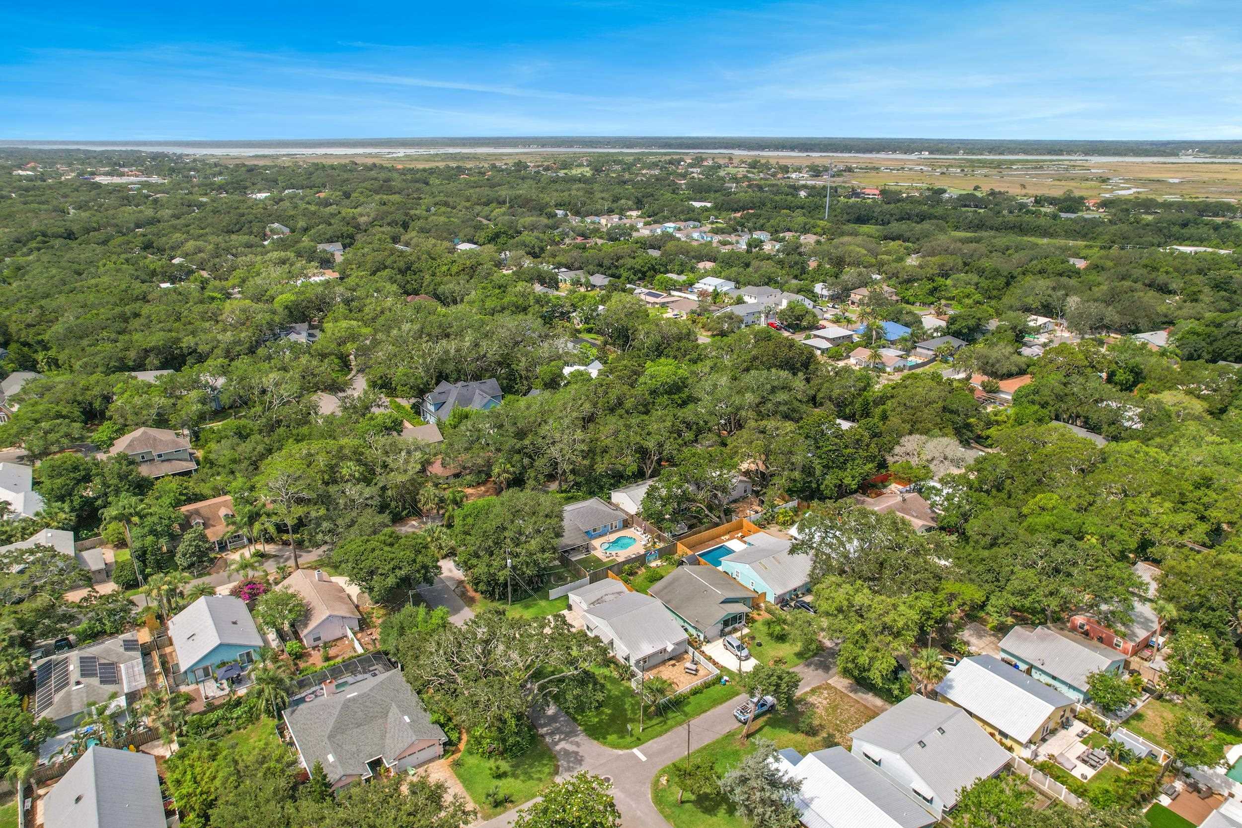 401 E Street St. Augustine, FL 32080 - Photo 35 of 36 an aerial view of residential houses with outdoor space and trees