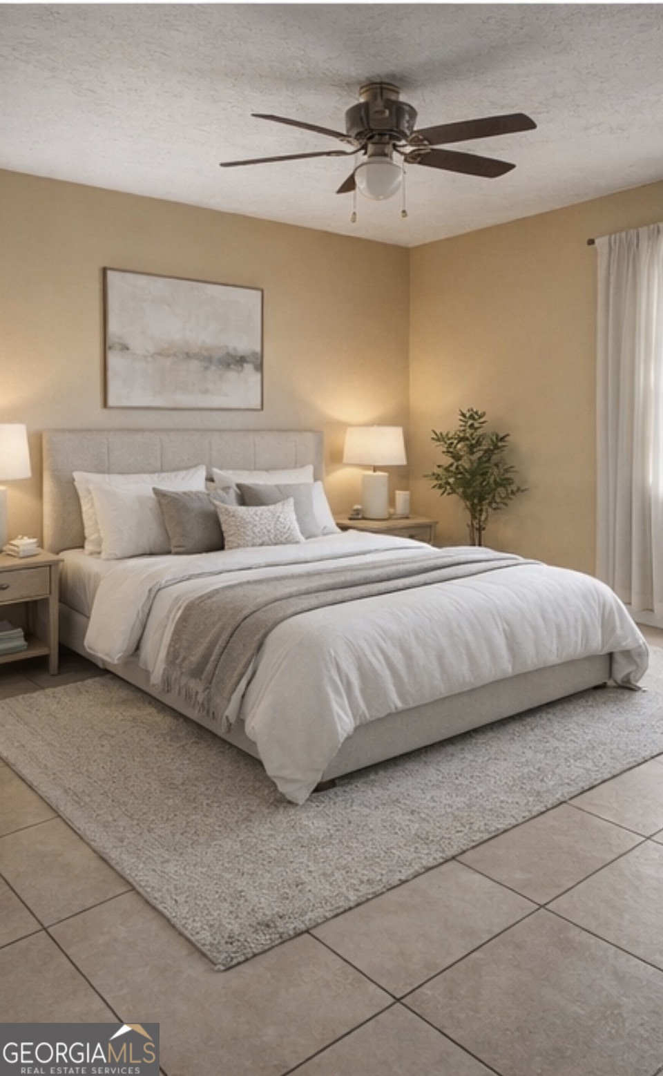 544 Conley Road Forest Park, GA 30297 - Photo 8 of 17 a bedroom with a bed and a chandelier