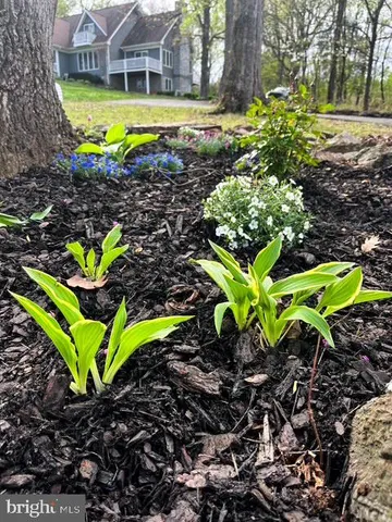 a view of a house with a yard and sitting area
