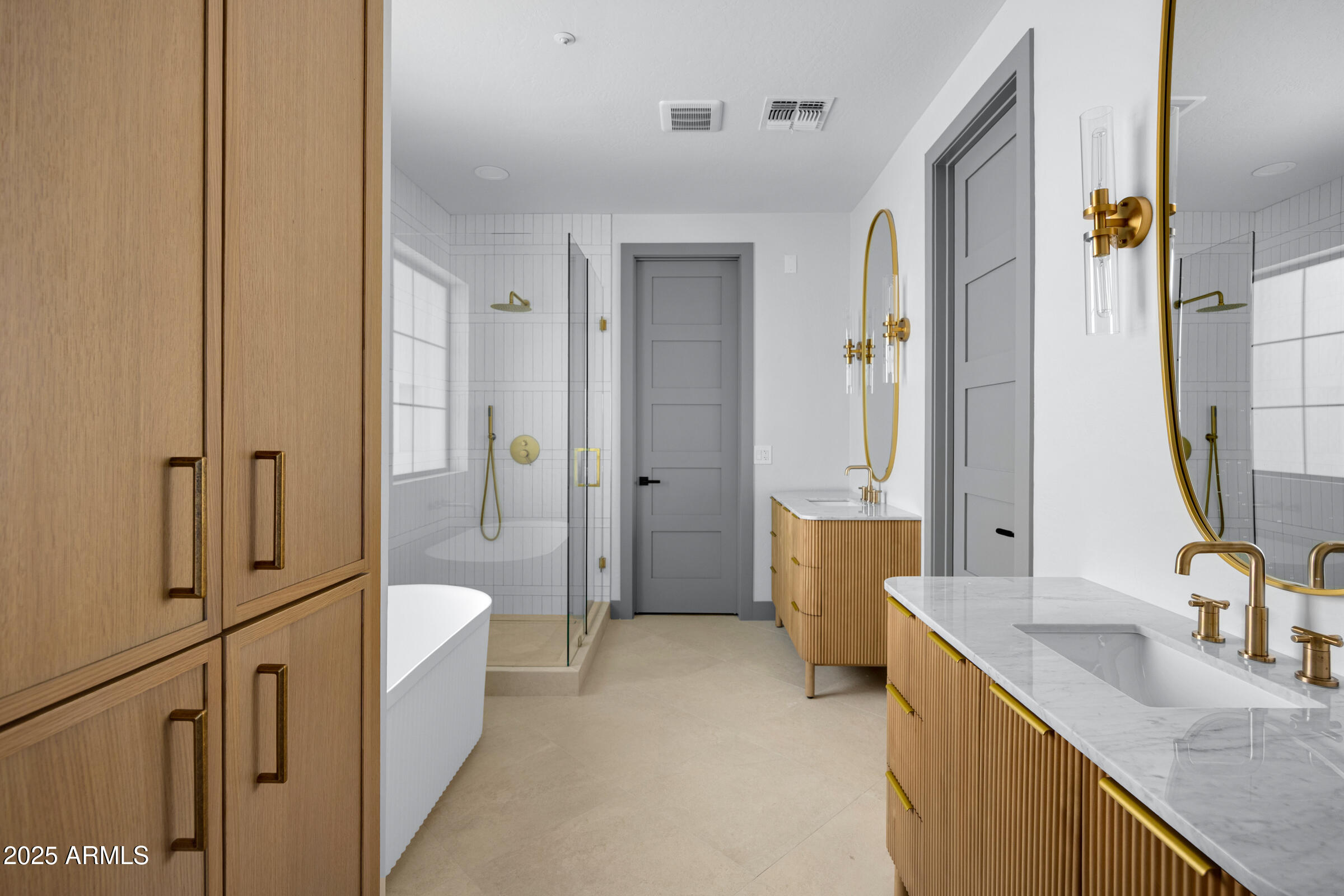 3102 East Agritopia Loop North Gilbert, AZ 85296 - Photo 23 of 75 a bathroom with a granite countertop sink mirror and a bathtub