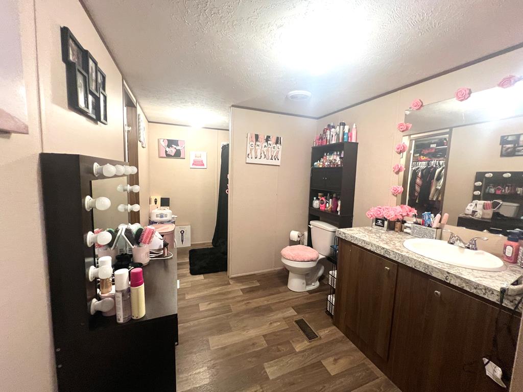 138 3rd Street Harper, TX 78631 - Photo 18 of 32 a bathroom with a sink mirror vanity and toilet