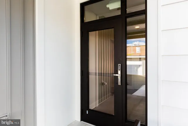 a view of elevator with hallway