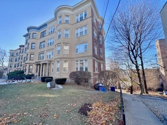 a front view of a building