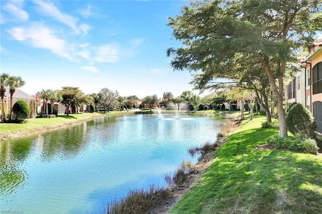 a view of a lake with houses