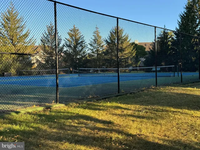 a view of swimming pool with lawn chairs and plants