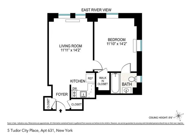 $3,800 | 5 Tudor City Place, Unit 631 | Murray Hill