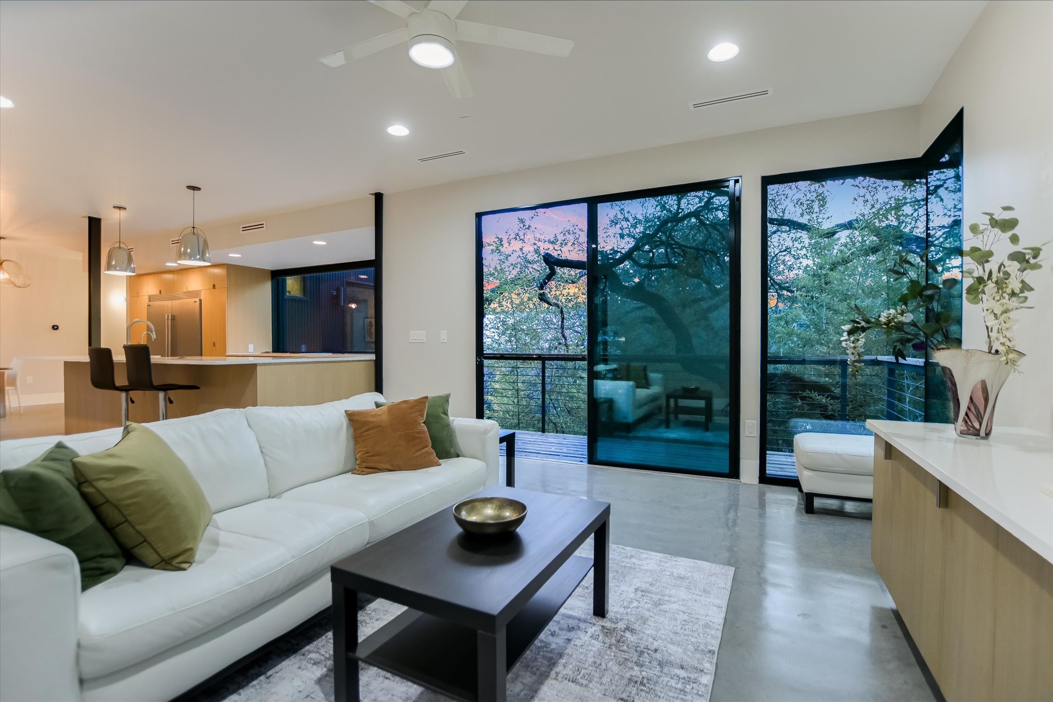 1325 Bonham Terrace, Unit A Austin, TX 78704 - Photo 10 of 25 a living room with furniture and a large window