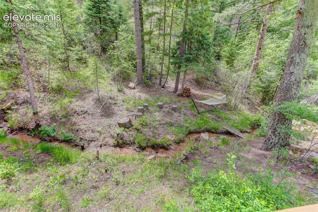 5145 Neeper Valley Road Manitou Springs, CO 80829 - Photo 14 of 49 View of the Sutherland Creek from the upper level deck.
