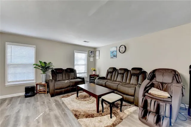 a living room with furniture