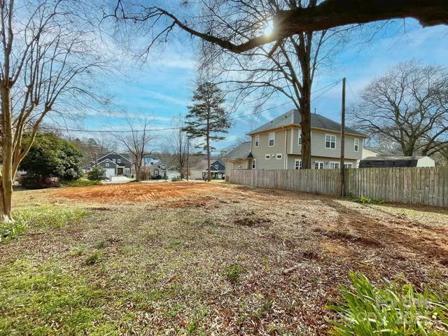 a view of large yard with large trees