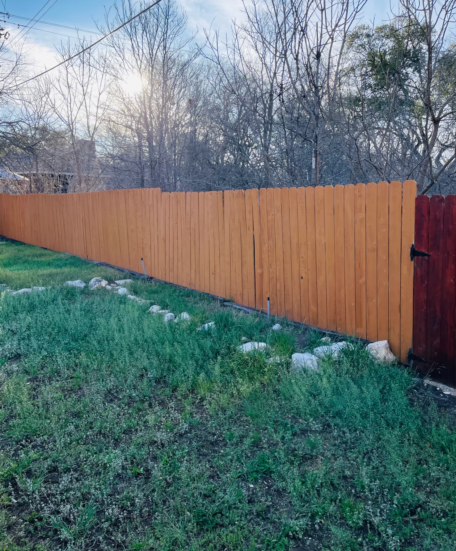 3908 Holt Drive Austin, TX 78749 - Photo 23 of 24 a view of backyard with green space and wooden fence
